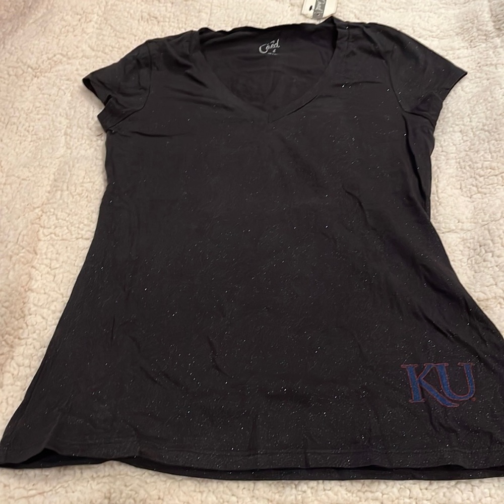 KU black glitter t-shirt
